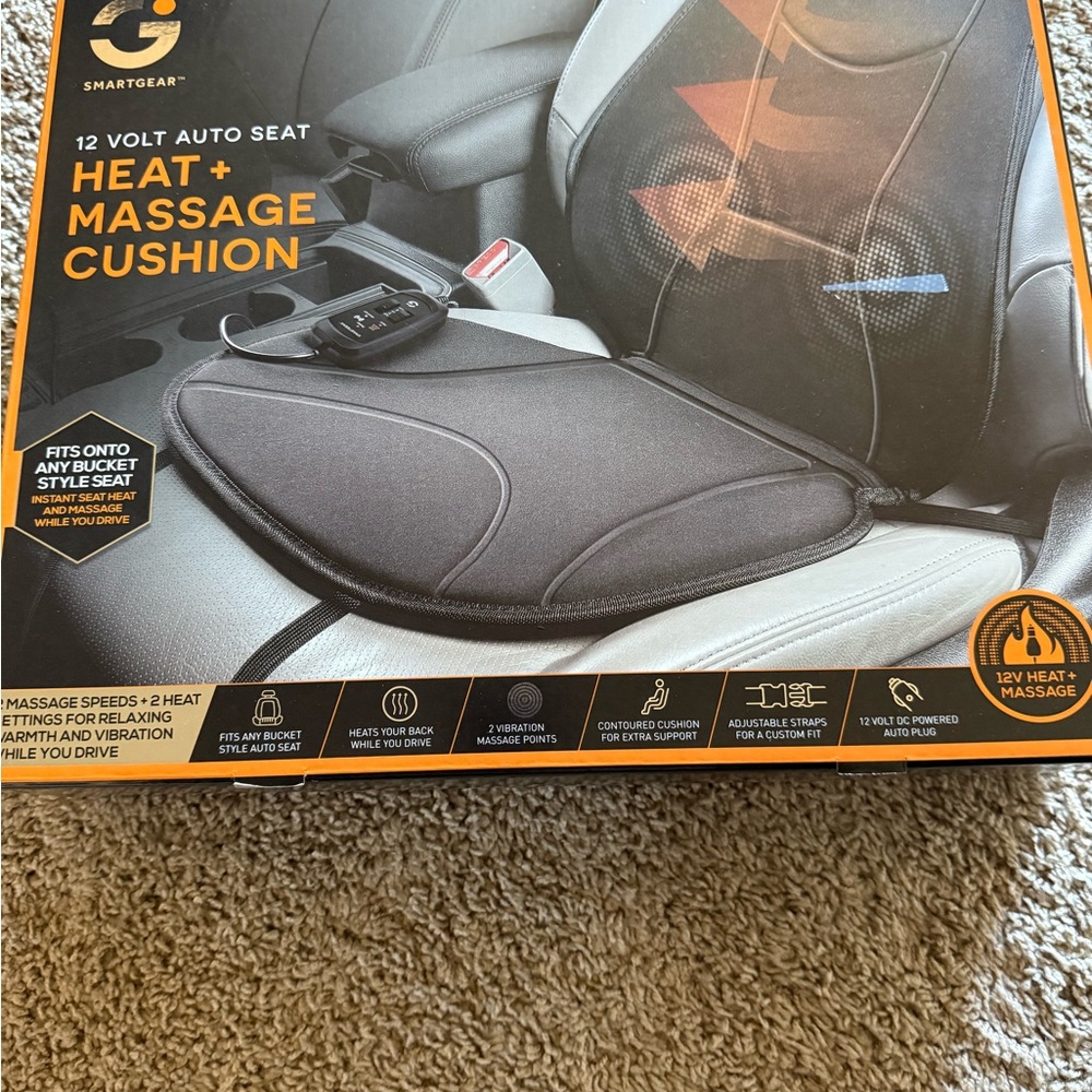 Kohl's Massage Car Seat Cushion - Black and Orange